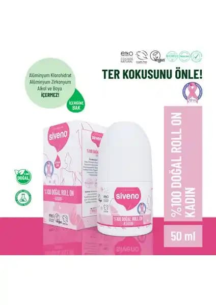 Siveno %100 Doğal Kadın Roll On Deodorantı: Temiz İçerik ve Çevre Dostu Koruma
