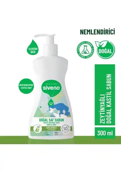 Siveno %100 Doğal Sıvı Kastil Sabun: Hassas Ciltler İçin Güvenilir ve Çevre Dostu Temizlik Ürünü