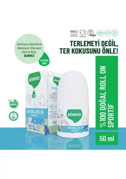 Siveno %100 Doğal Sporcu Roll-On Deodorantı Sağlıklı ve Etkili Ter Önleyici Çözüm