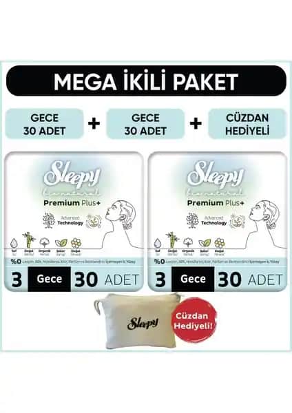 Sleepy Bio Natural Plus Hijyenik Pedler Gece Kullanımı İçin Uzun Süreli Koruma Sağlar