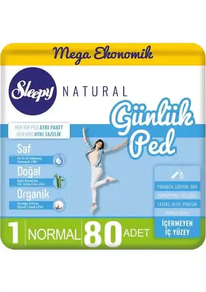 Sleepy Natural Günlük Ped: Doğal ve Konforlu Günlük Kullanım Pedleri
