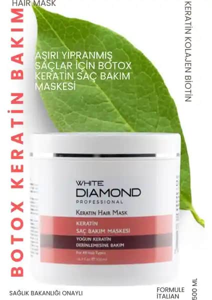 White Diamond Botox Keratin Saç Bakım Maskesi ile Saçlarınızı Güçlendirin ve Parlaklık Kazanın