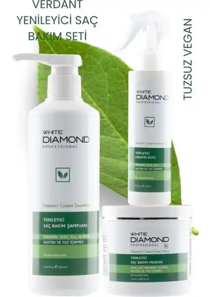 White Diamond Yenileyici Tuzsuz Saç Bakım Seti: Doğal İçeriklerle Güçlü ve Sağlıklı Saçlar