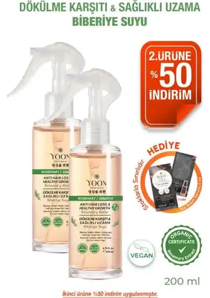 Yoon 2'li Biberiyeli Saç Bakım Seti Saç Dökülmesine Karşı Hızlı Uzama Destekli