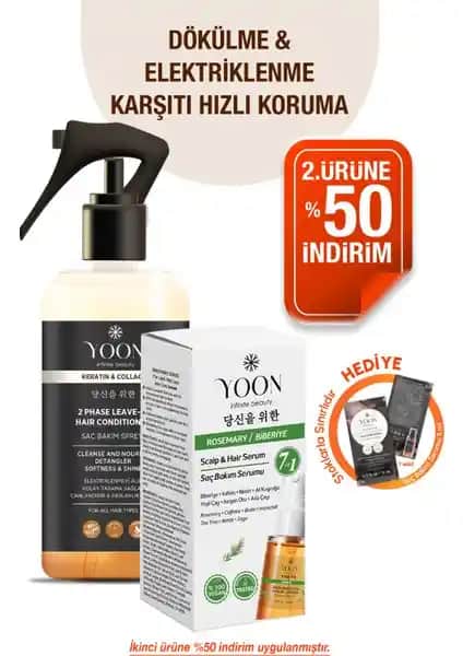 Yoon 2'li Vegan Saç Spreyi ve Serum ile Doğal ve Sağlıklı Saç Bakımı