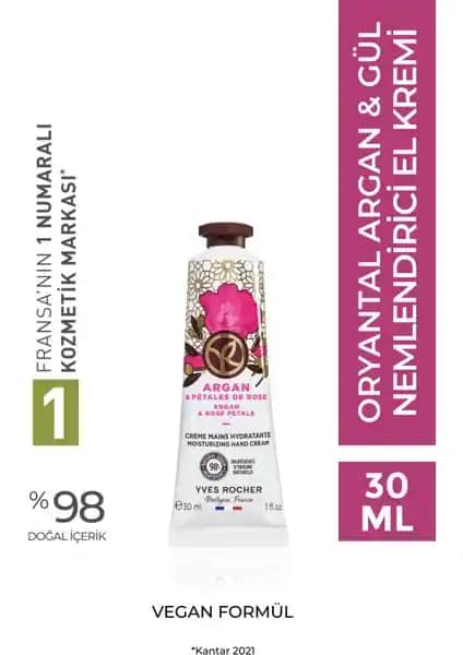 Yves Rocher Nemlendirici El Kremi Oryantal Argan Gül ile Günlük Bakımın Vazgeçilmezi