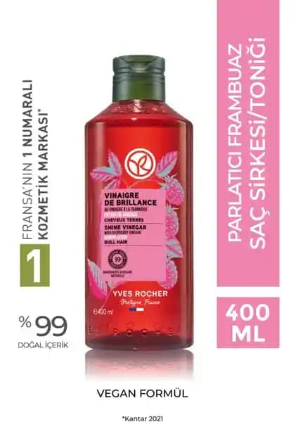 Yves Rocher Parlatıcı Frambuaz Saç Sirkesi: Doğal ve Vegan Formülüyle Saçlara Parlaklık Kazandıran Ürün