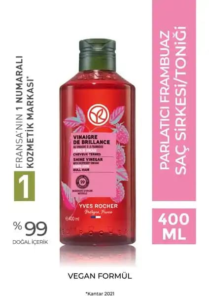 Yves Rocher Parlatıcı Frambuaz Saç Sirkesi: Doğal ve Vegan Formülüyle Saçlara Parlaklık Kazandıran Ürün