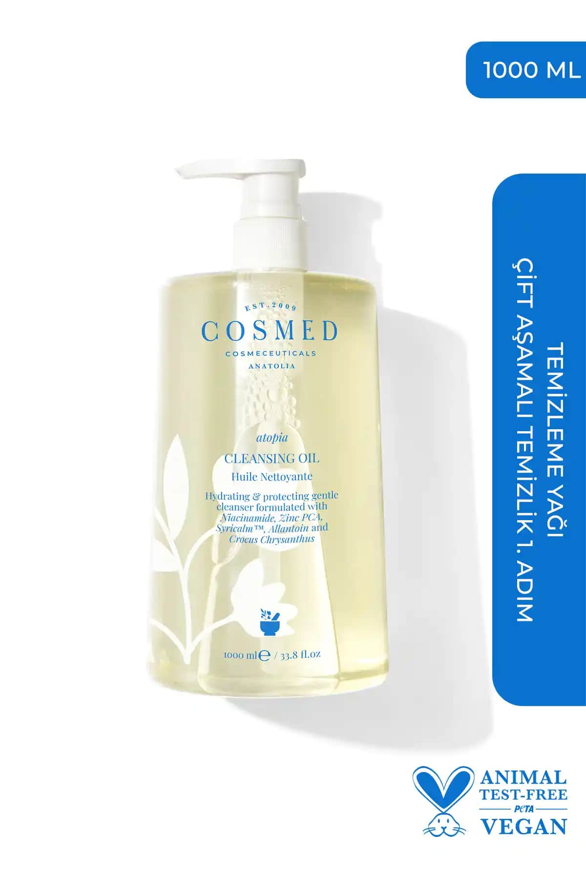 Cosmed Atopia Cleansing Oil 1000 ml: Doğal İçeriklerle Hassas Cilt Temizliği