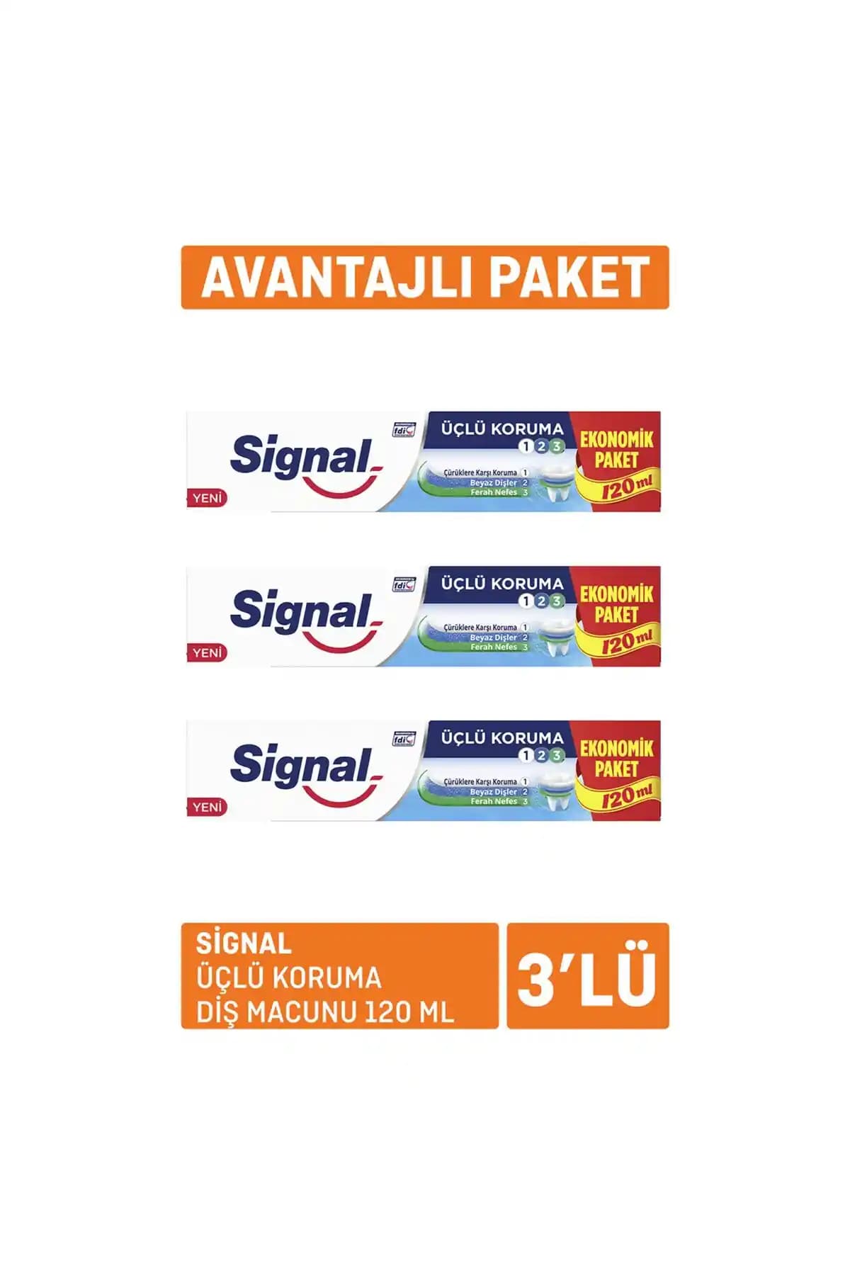 Signal Üçlü Koruma Diş Macunu 120 ml ile Günlük Diş Bakımında Güvenilir Çözüm