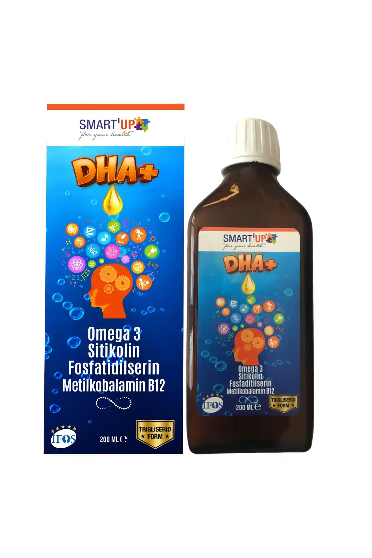 SmartUp DHA Omega 3, Sitikolin ve Fosfatidilserin İçeren Sıvı Vitamin Takviyeleri ile Cilt Sağlığını Destekleme
