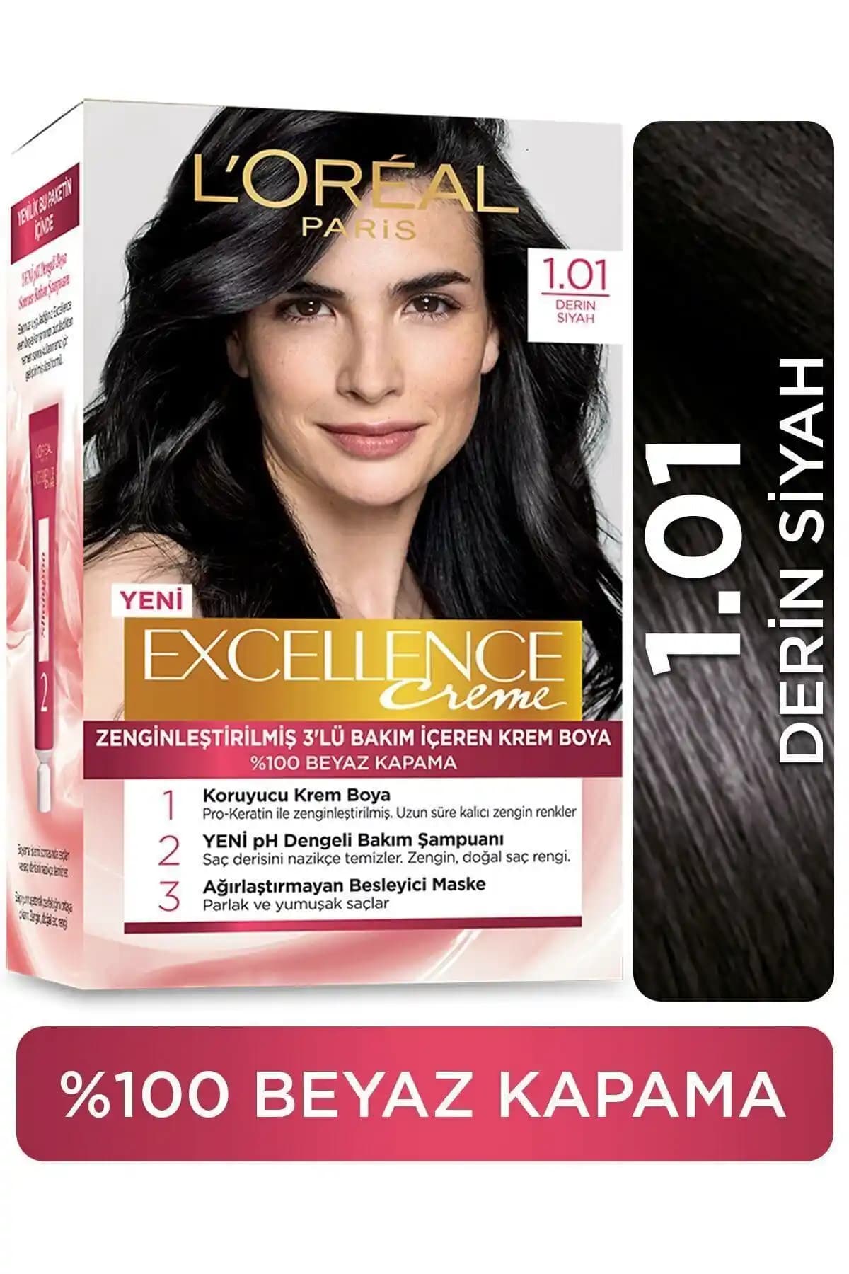 Loreal Excellence Creme Derin Saf Siyah Saç Boyası: Kaliteli ve Uzun Süre Dayanan Renk Seçeneği