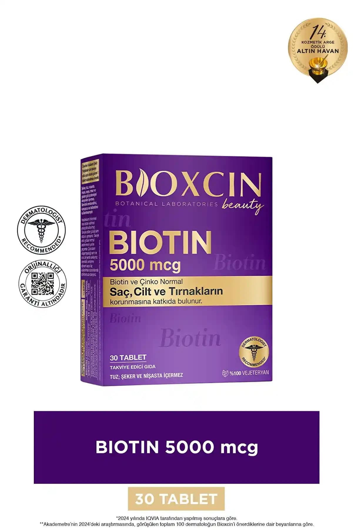 Bioxcin Biotin Çinko Tablet: Saç ve Cilt Sağlığını Güçlendiren Doğal Takviye Ürünü