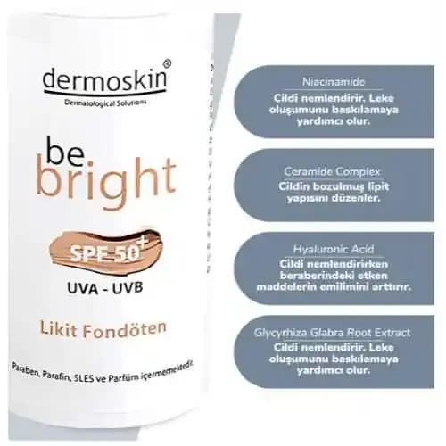 Dermoskin Be Bright Likit Fondöten Light SPF50 ile Günlük Güzellik ve Koruma