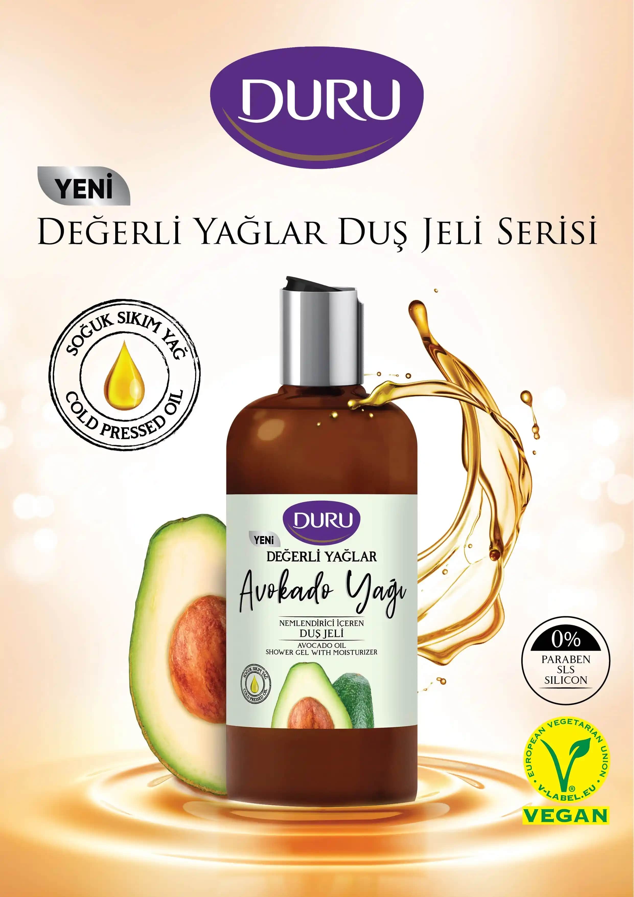 Duru değerli yağlar ve doğal duş jeli kullanımıyla cilt sağlığını destekleyin ve güzelliğinizi doğal yollarla koruyun