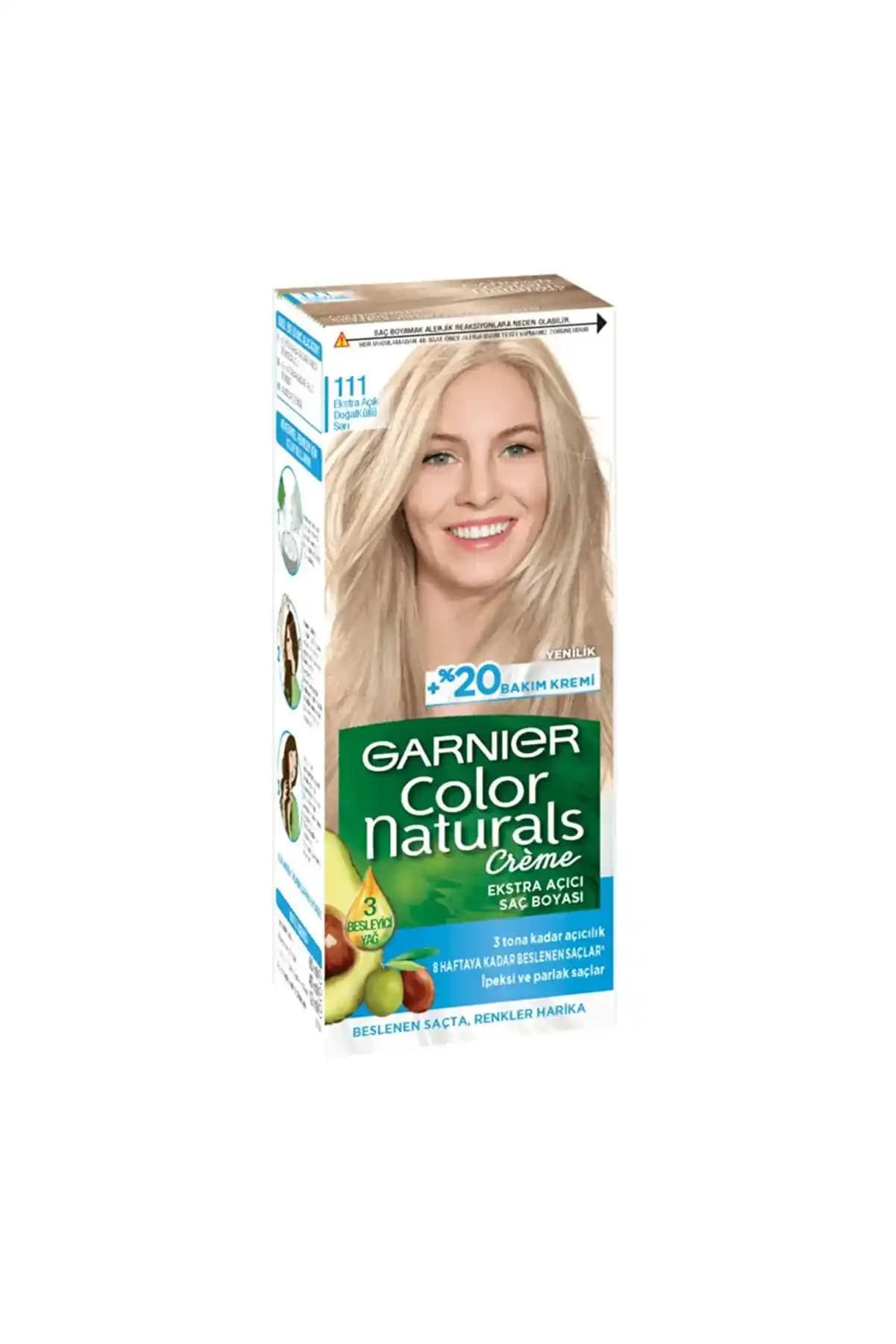 Garnier 111 Ekstra Açık Doğal Küllü Sarı Saç Boyası ile Doğal ve Parlak Görünüm