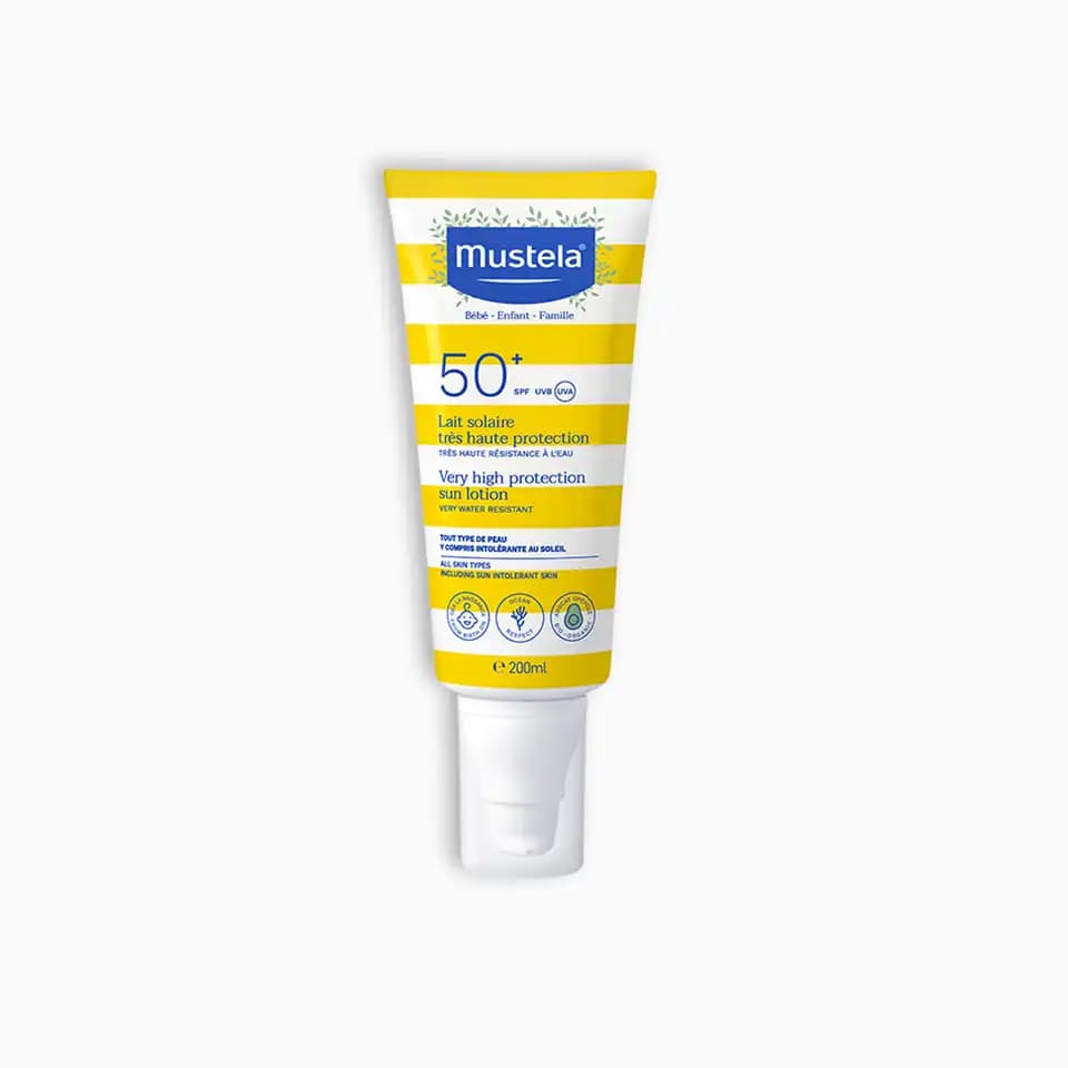 Mustela Yüksek Koruma Güneş Kremi SPF 50+ 200 ml ile Güneşin Zararlı Etkilerine Karşı Güçlü Koruma