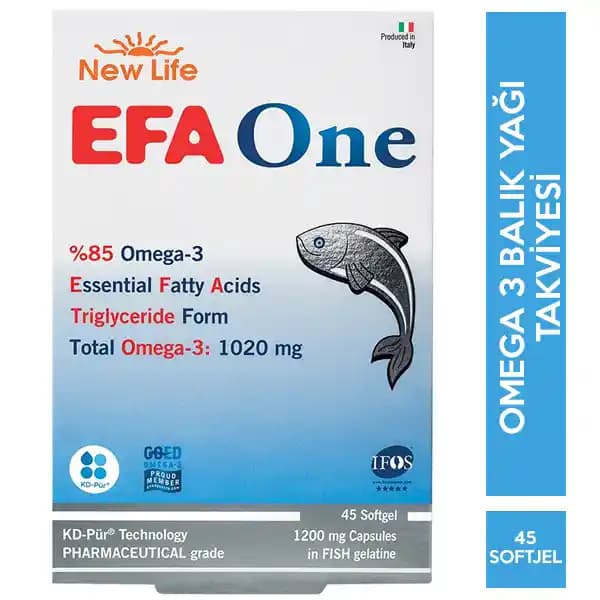New Life Efa One 45 Kapsül ile Kalp ve Beyin Sağlığını Destekleyen Omega-3 Takviyesi
