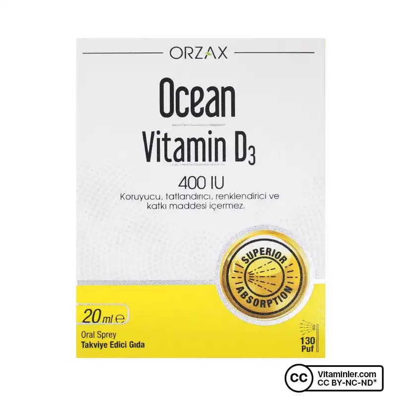 Ocean D3 400 IU ile Cilt ve Kemik Sağlığınızı Destekleyen D Vitamini Takviyesi
