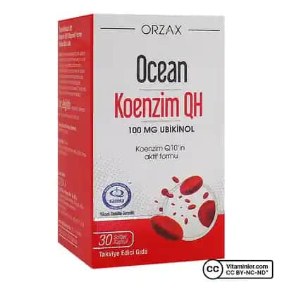 Ocean Koenzim QH 100 mg Ubiquinol enerji ve cilt sağlığı destekleyen takviye ürünü