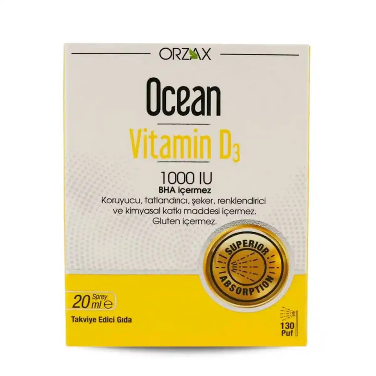 Ocean Vitamin D3 1000 IU Sprey ile Pratik ve Etkili D vitamini Takviyesi