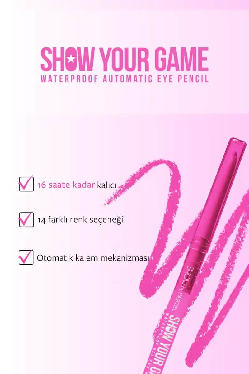 Pastel Show Your Game Waterproof Göz Kalemi: Uzun Süre Dayanıklı ve Şık Göz Makyajı