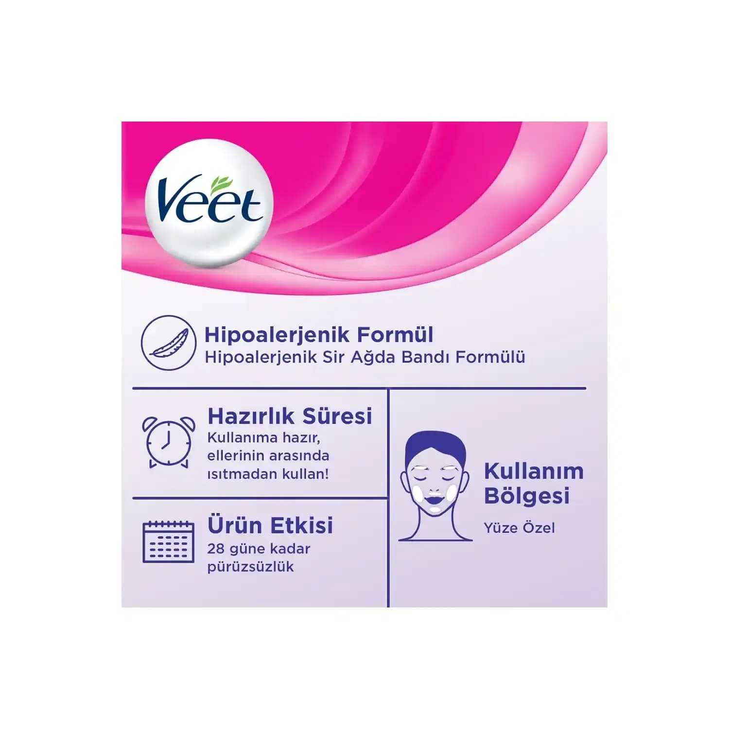 Veet Ağda Bandı Yüz Bölgesi 20'li Yaşlar İçin Pratik ve Güvenli Tüy Alma Çözümü