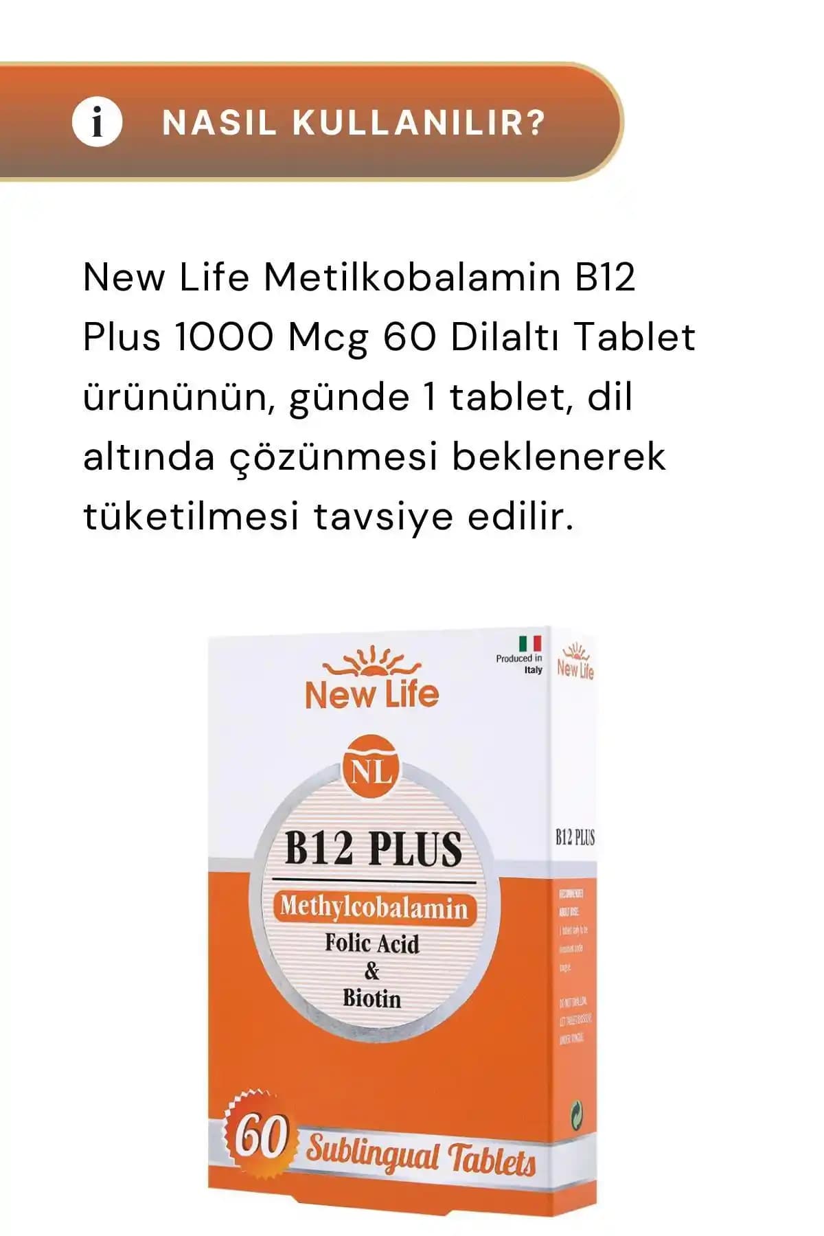 Yeni Hayat B12 Plus 60 Dilaltı Tableti ile Enerji ve Sinir Sistemi Desteği Sağlama