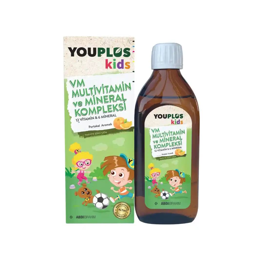 YouPlus Kıds Multivitamin ve Mineral Kompleksi: Çocuklar İçin Sağlıklı Büyüme Desteği