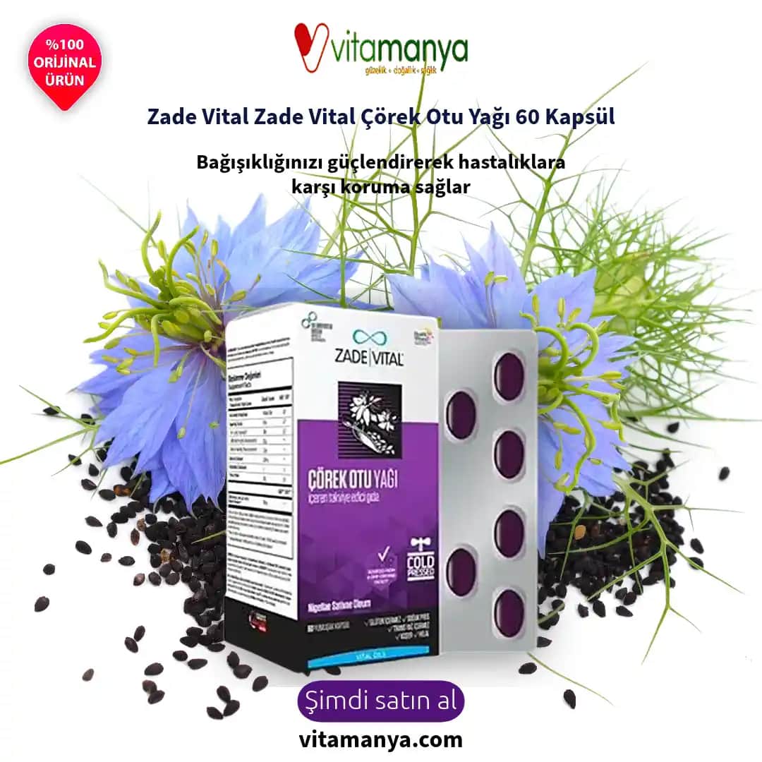 Zade Vital çörek otu yağı 60 kapsül ile doğal sağlık ve güzellik desteği
