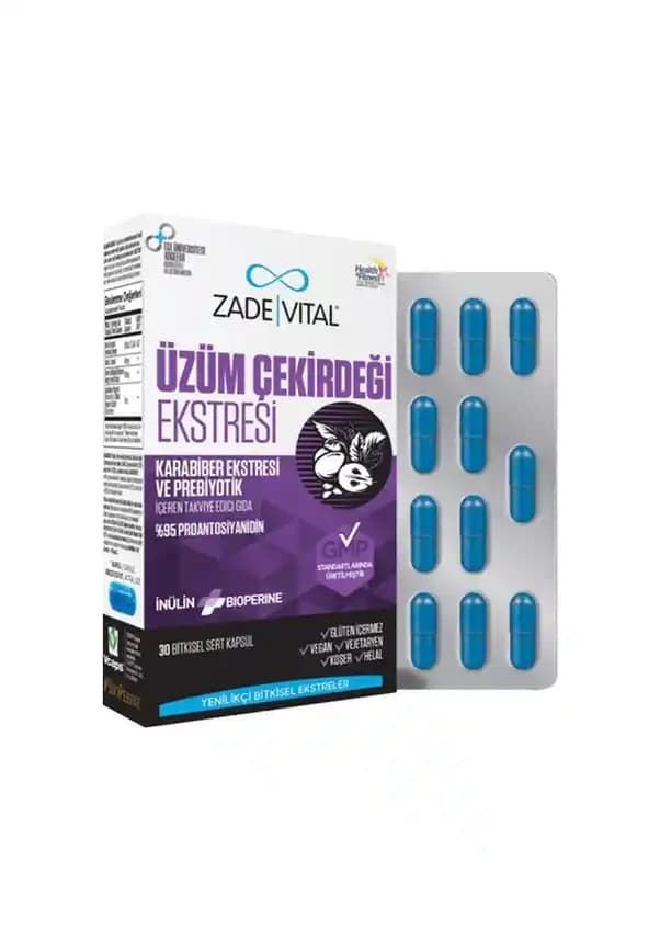 Zade Vital Üzüm Çekirdeği Ekstresi: Doğal Antioksidan ve Cilt Sağlığı Destekçisi