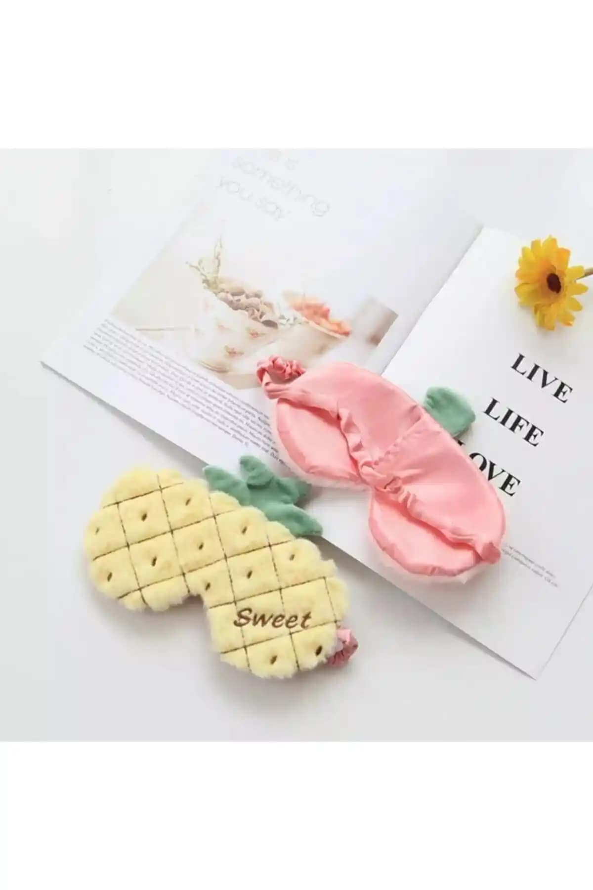 Ananas Temalı Peluş Uyku Maskesi: Doğal Pamuk, Konfor ve Taşınabilirlik Özellikleri