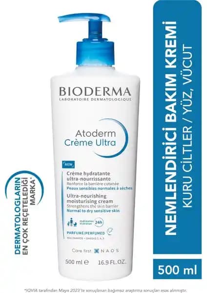 Atoderm Cream Ultra 500 ml: tüm cilt tipleri için yoğun nemlendirme ve uzun süreli konfor