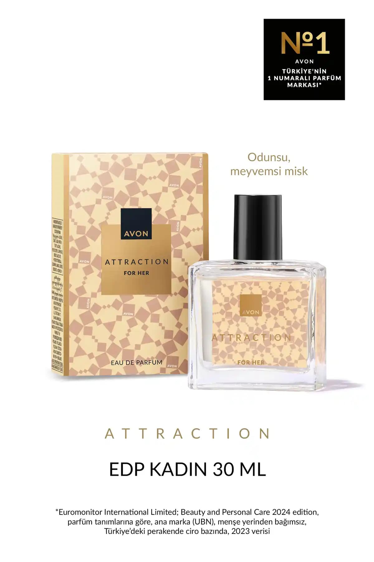 Avon Attraction Kadın Parfüm EDP 30 ml: Odunsu Zarafet ile Uzun Kalıcılık için Günlük