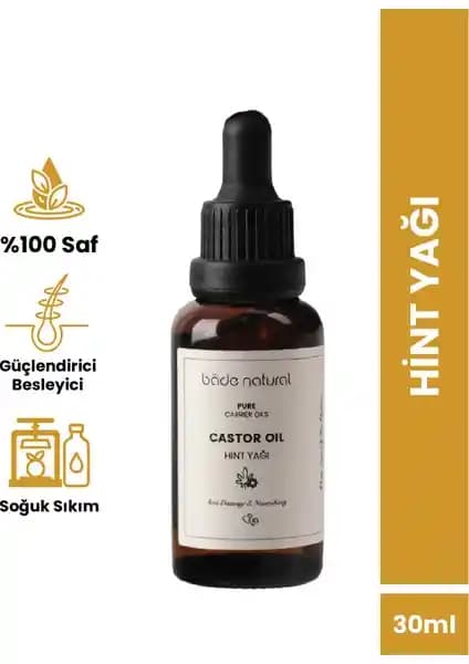 Bade Natural Hint Yağı 30 ml: %100 Saf Hint Yağı ile Cilt ve Saç İçin Doğal Çok Yönlü Bakım