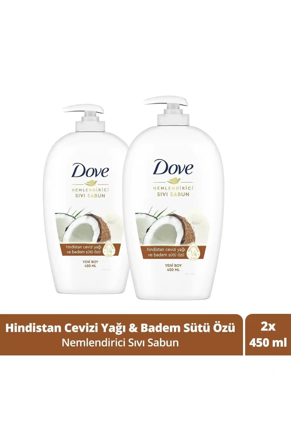 Dove Nemlendirici Sıvı Sabun: Hindistan Cevizi Yağı ve Badem Sütüyle Ellerde Yumuşak Nem