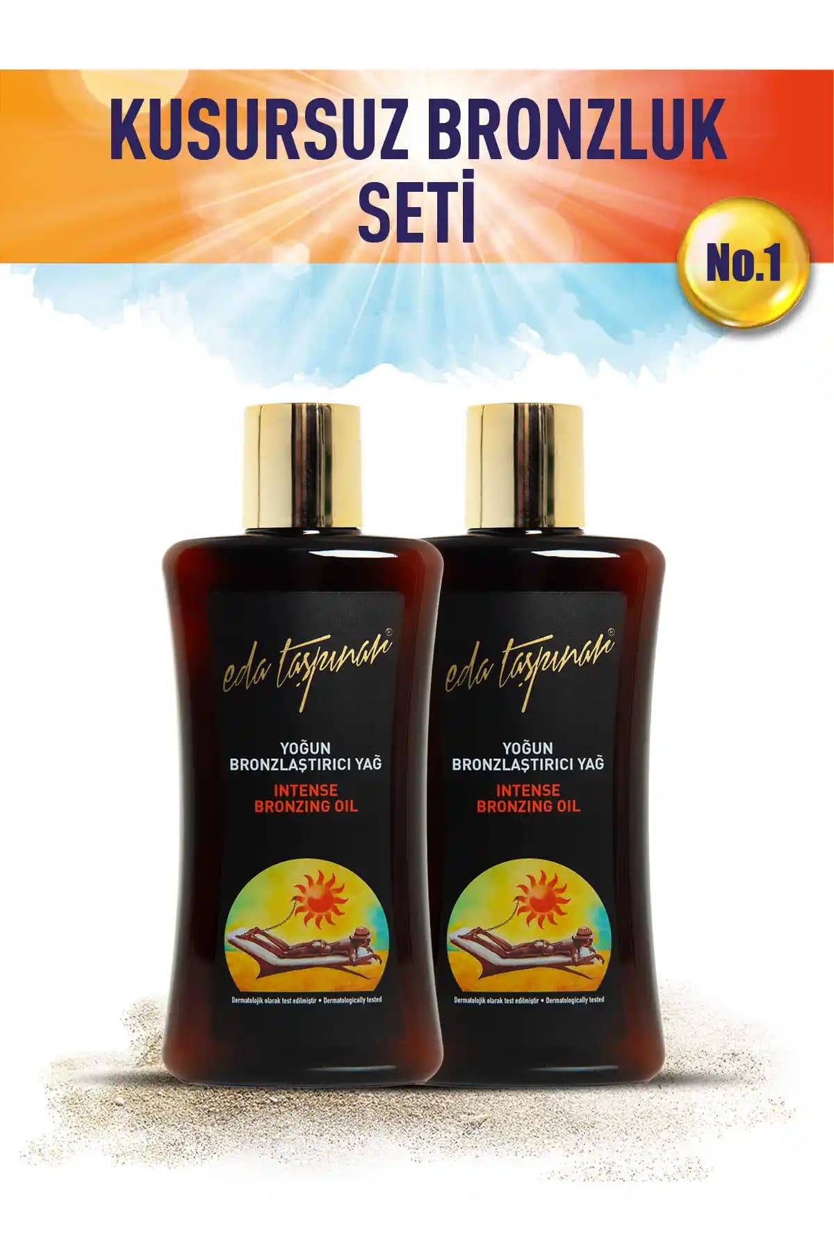 EDA TAŞPINAR Kusursuz Bronzluk No.1 – Yağ Bazlı Bronzlaştırıcı 2 x 200 ml SPF İçermeyen