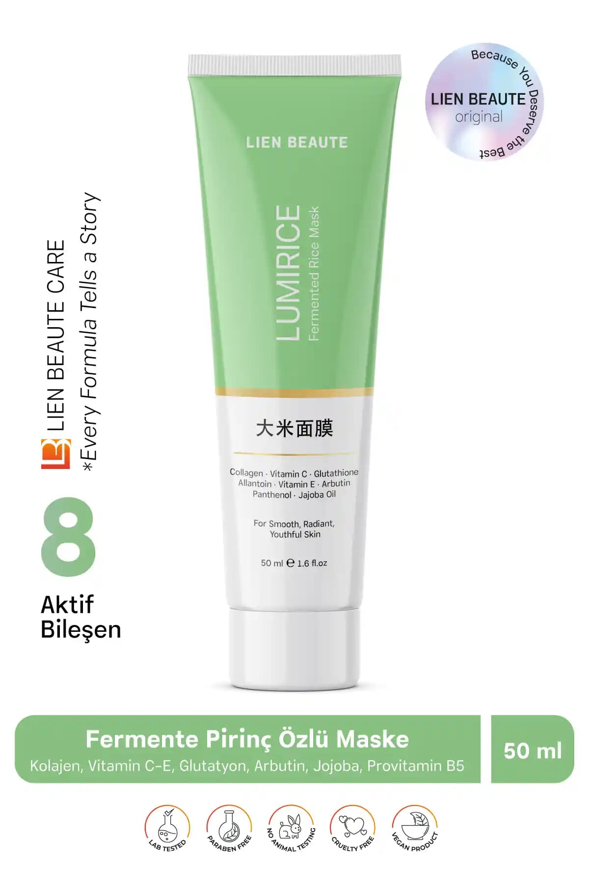 Fermente Pirinç Özlü Aydınlatıcı Ton Eşitleyici Maske Kolajen İçerikli Cilt Uyumlu