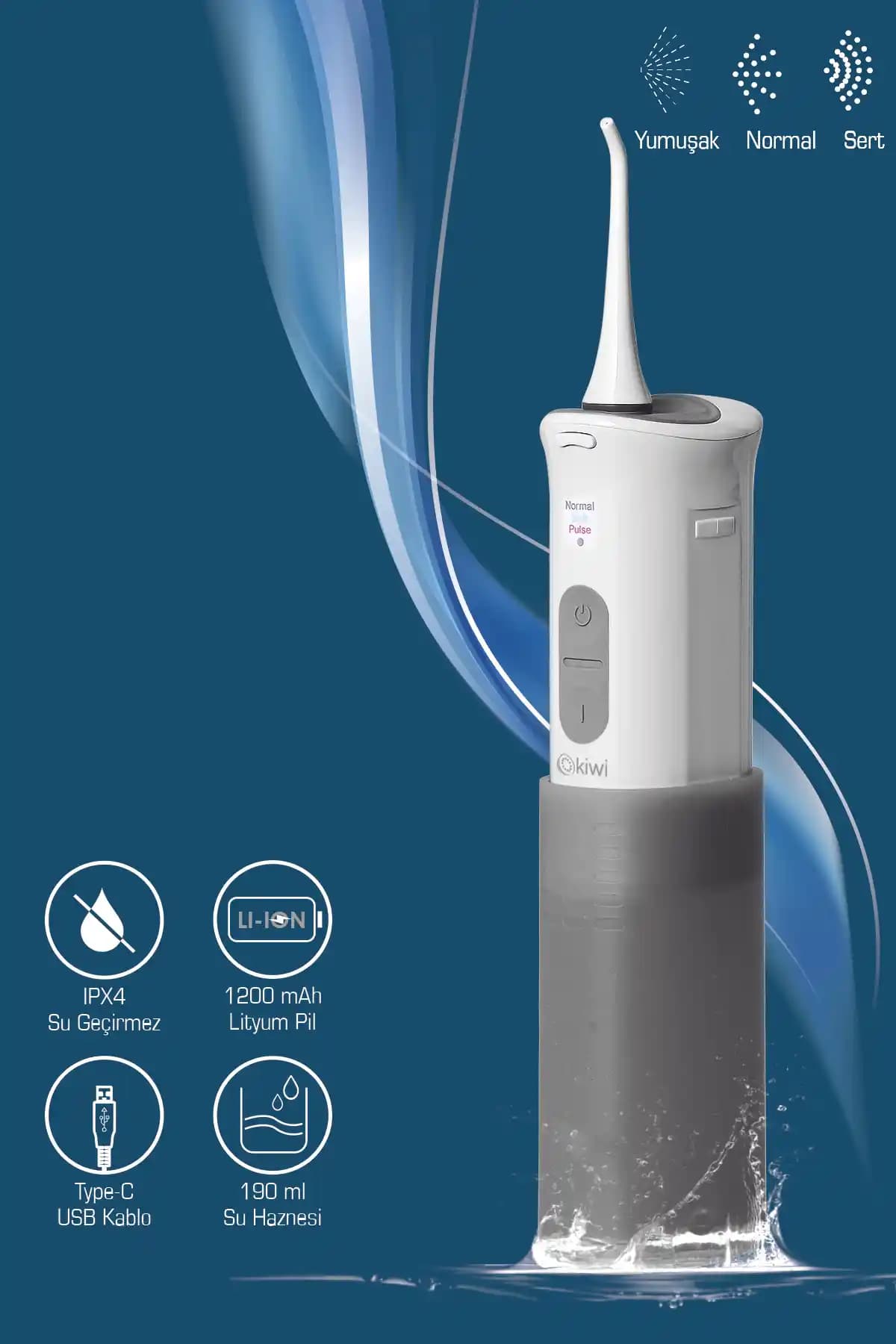 Kiwi Taşınabilir Ağız Duşu: Şarj Edilebilir Protez Bakımı ve Ağız Hijyeni Çözümü