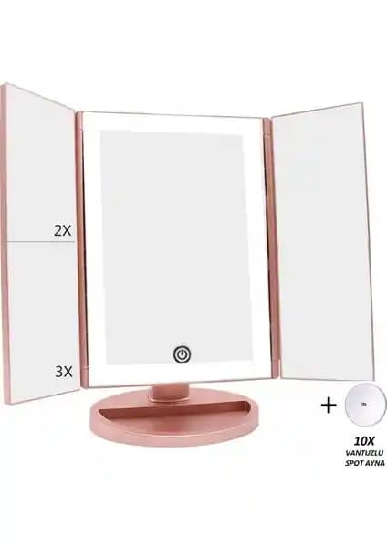 Land of Myth 1X-2X-3X-10X Büyütmeli Makyaj Aynası ile Lira Masa Üstü 3x Karşılaştırması