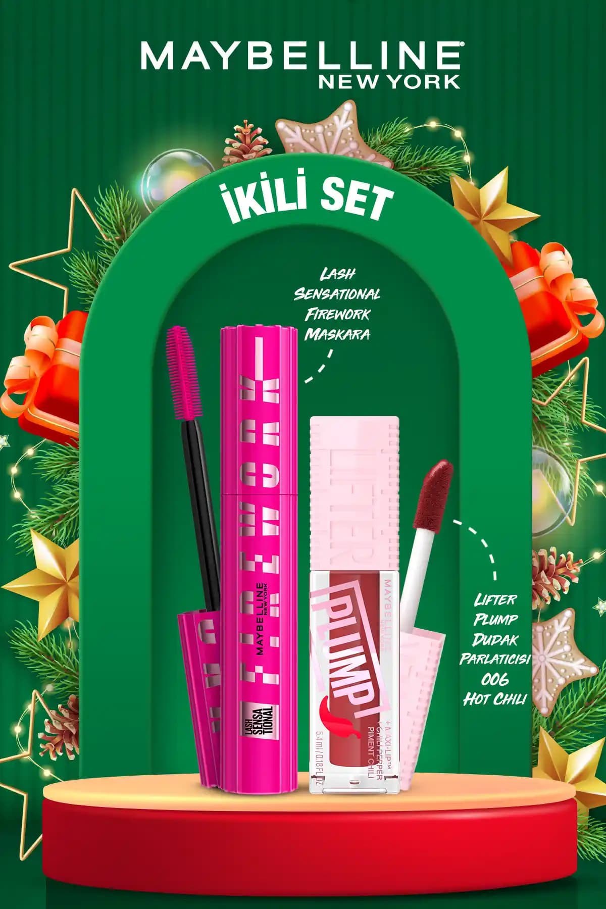 Maybelline Lash Sensational Firework Maskara ve Lifter Plump Dudak Parlatıcısı: İnceleme