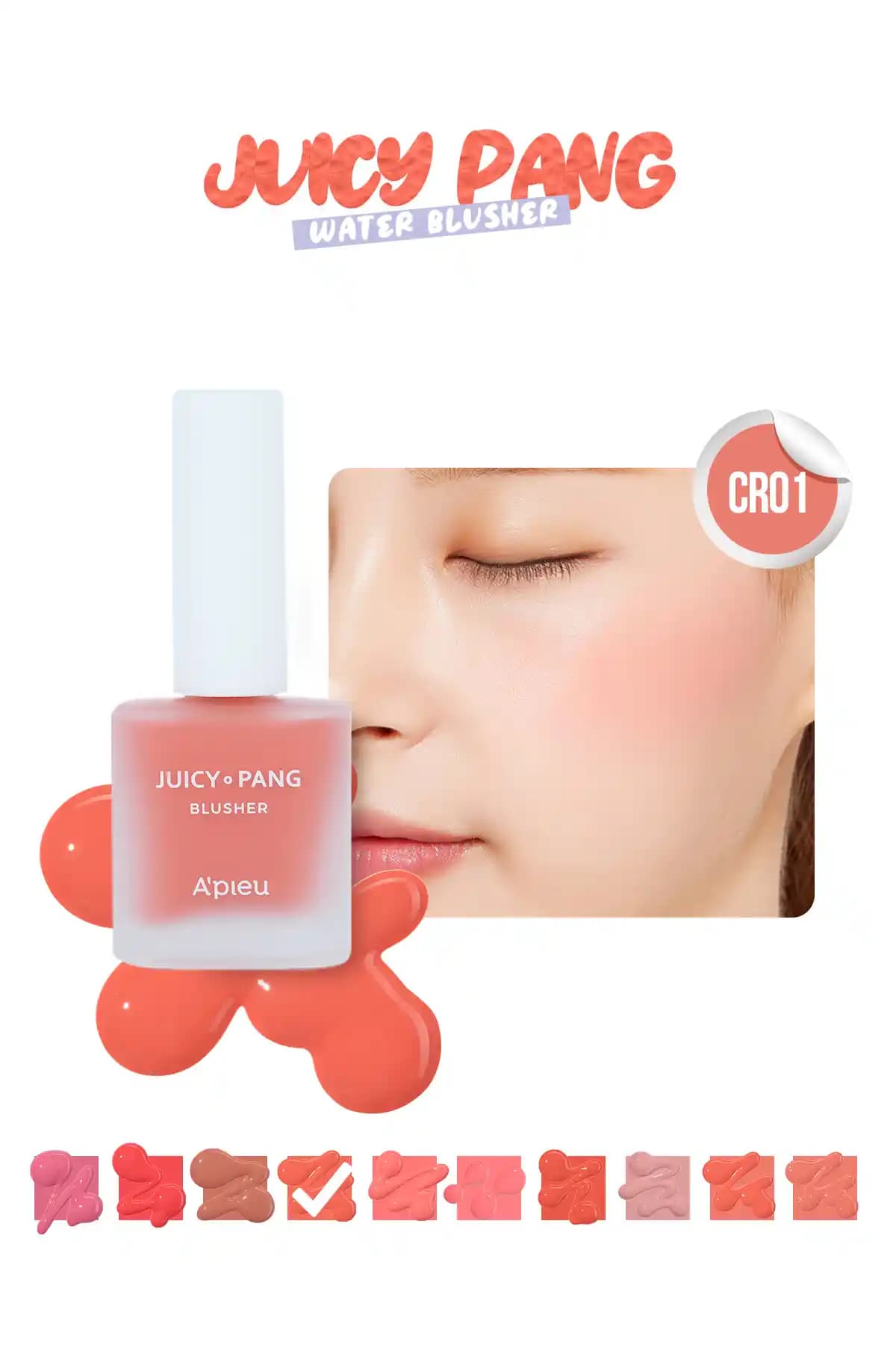 Missha A’PIEU Juicy-Pang Water Blusher CR01: Doğal Turuncu Şeftali Tonlu Sıvı Allık