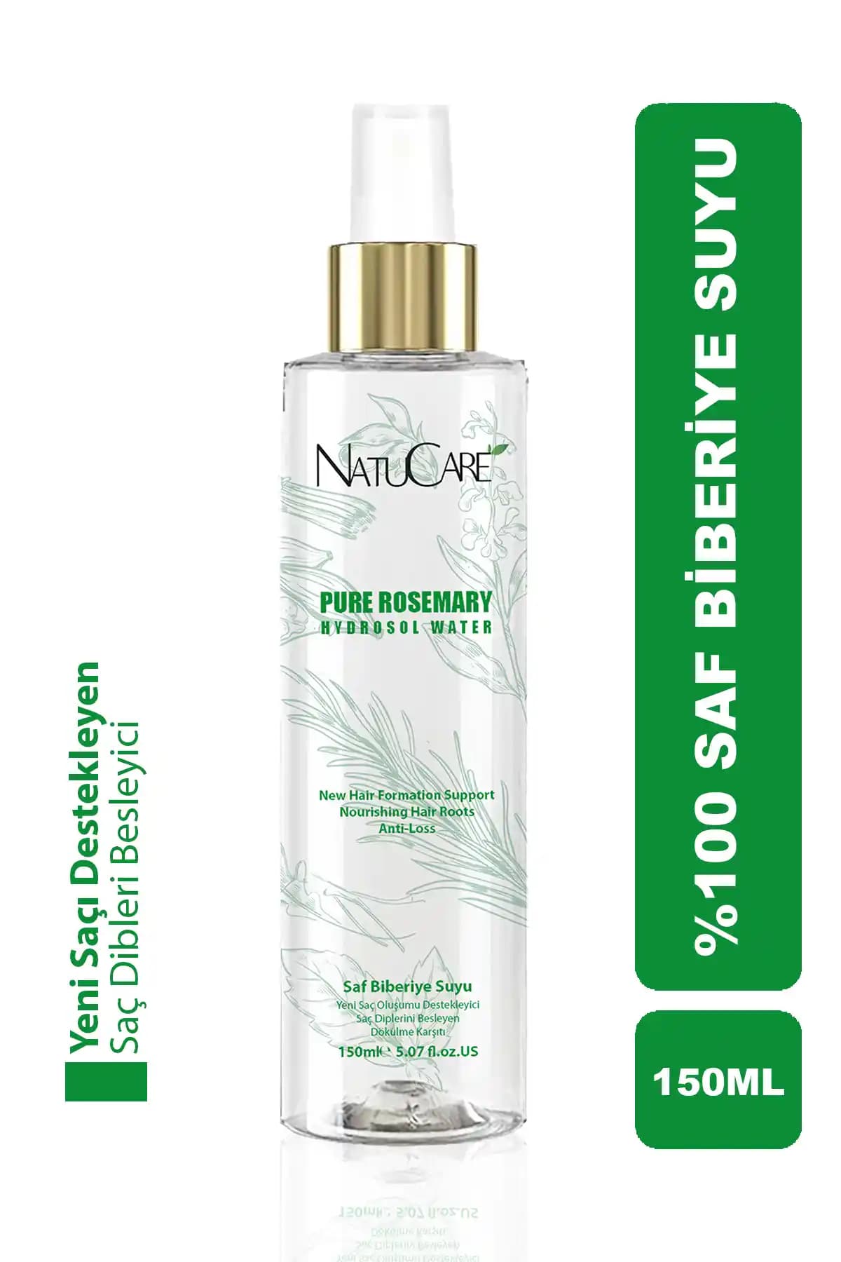 Natucare Biberiye Suyu: %100 Saf Formülle Saç ve Cilt İçin Doğal Destek ve Ferahlık