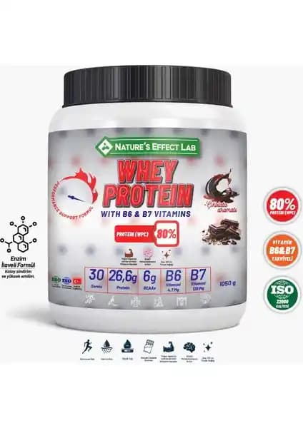 Nature's Effect Lab Whey WPC80: Enzim Destekli, Vitaminli, Çikolata Aromalı Protein Tozu