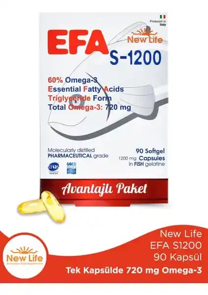 New Life Efa S 1200 Omega-3 Balık Yağı: Türkiye Menşeli Form ve İçerik Bilgisi