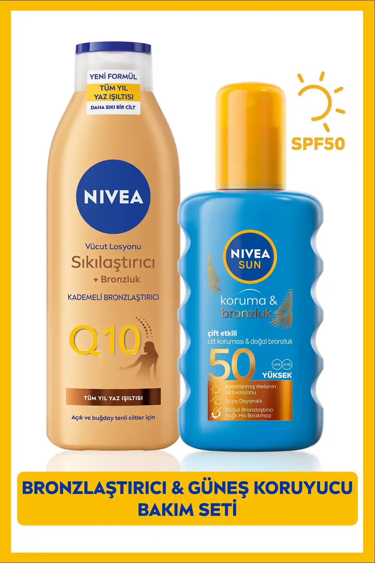 NIVEA SUN Güneş Koruyucu Bronzlaştırıcı Vücut Spreyi ve Sıkılaştırıcı Bronzlaştırıcı Losyonu İnceleme