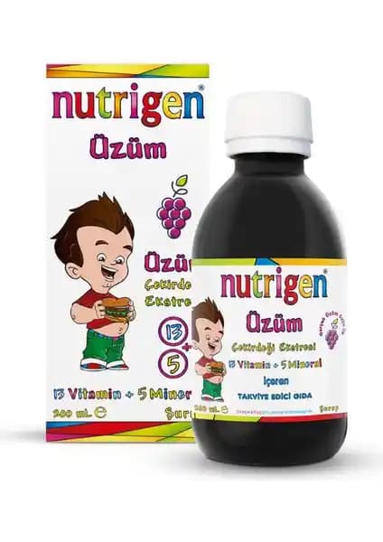Nutrigen Üzüm Çekirdeği Ekstresi İçeren Vitamin-Mineral Şurup 200 ml: Çocuklar İçin Takviye