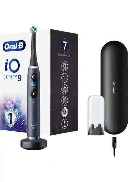 Oral-B iO 9 Şarjlı Diş Fırçası Siyah: 7 Modlu Akıllı Temizlik ve Yapay Zeka Özellikleri