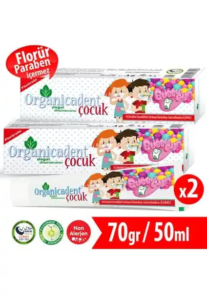 Organicadent Florürsüz Doğal Çocuk Diş Macunu 50 ml × 2: Florür İçermeyen Bitkisel İçerik