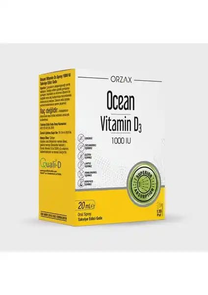 Orzax Ocean D3 1000 IU Sprey: Aromasız Günlük D Vitamini Takviyesi Hakkında Bilgilendirici İnceleme